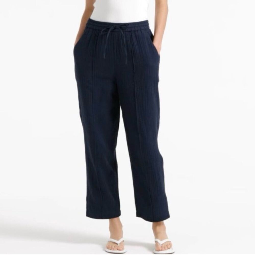 J. Crew‎ Seaside Lightweight Pants in Soft Gauze Cotton Black Medium Tall NWT